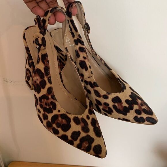 Nasty Gal Leopard Print Heels - Size 5 - Picture 2 of 12